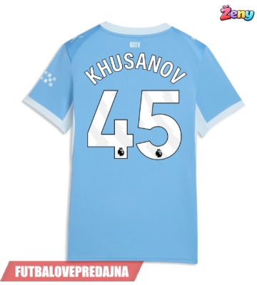 Lacne Ženy Futbalové dres Manchester City Abdukodir Khusanov #45 2026-27 Krátky Rukáv - Domáci
